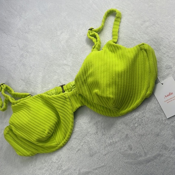 NWT Andie M, XXXL Lime Green The Bermuda Top Terry‎ Cloth Bikini Top NELM - Picture 10 of 16